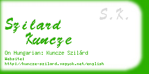 szilard kuncze business card