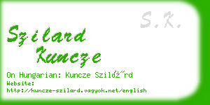 szilard kuncze business card